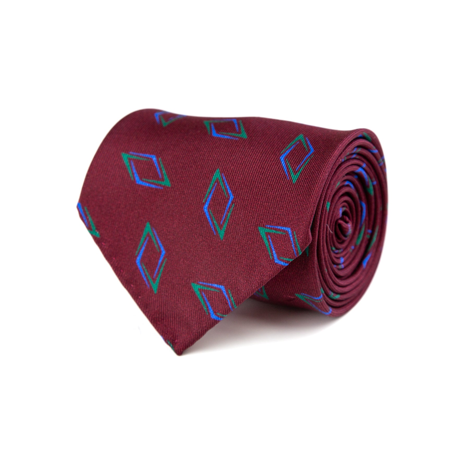 Luxury sartorial silk tie, refined ton sur ton geometric pattern, handmade in Italy - Italo