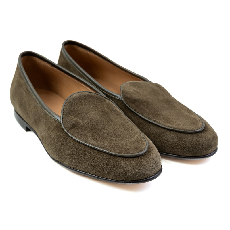 Shoes Belgian Loafer - Color verde oliva  - Iconic Giulio  - Made in Italy