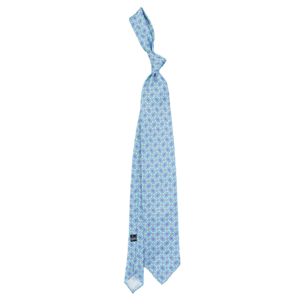 3 FOLD TIE UNLINED  - PURE SILK - BLU TIFFANY