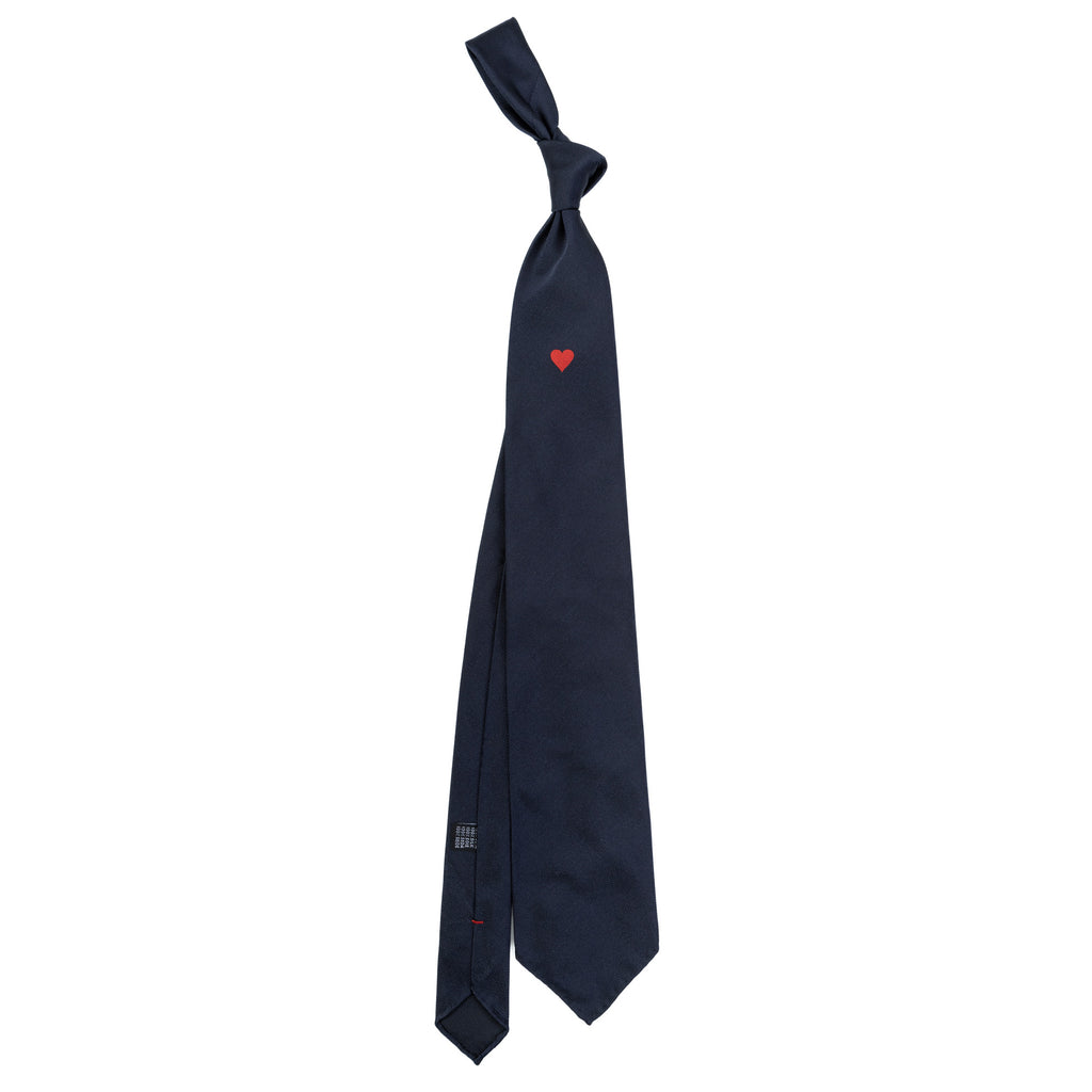 3 FOLD TIE UNLINED  - PURE SILK  - CUORE ROSSO