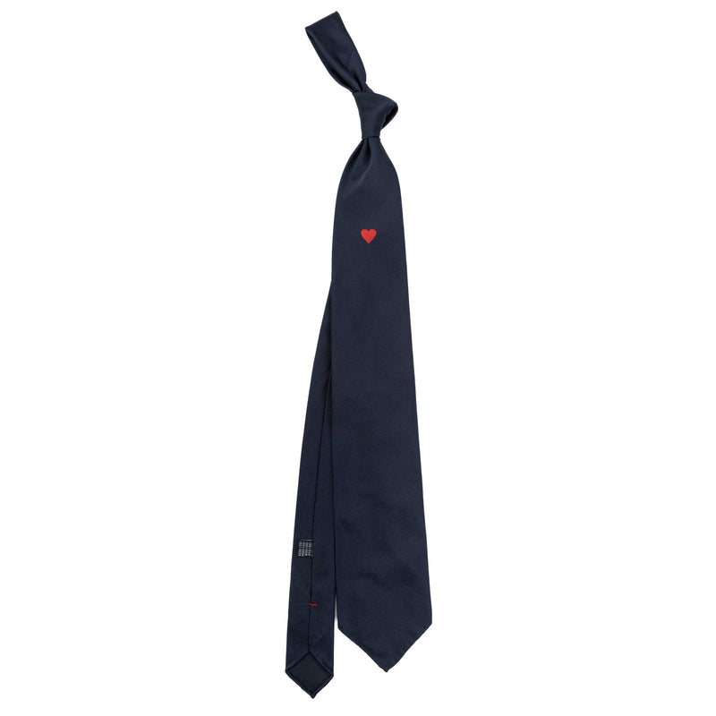 3 FOLD TIE UNLINED  - PURE SILK  - CUORE ROSSO