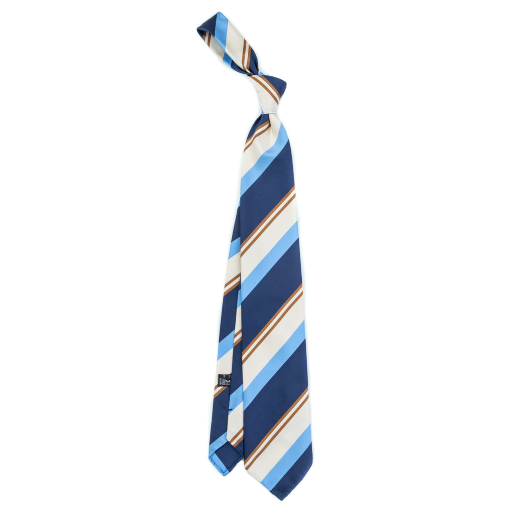 3 FOLD TIE UNLINED  - PURE SILK - ITALIAN REGIMENTAL