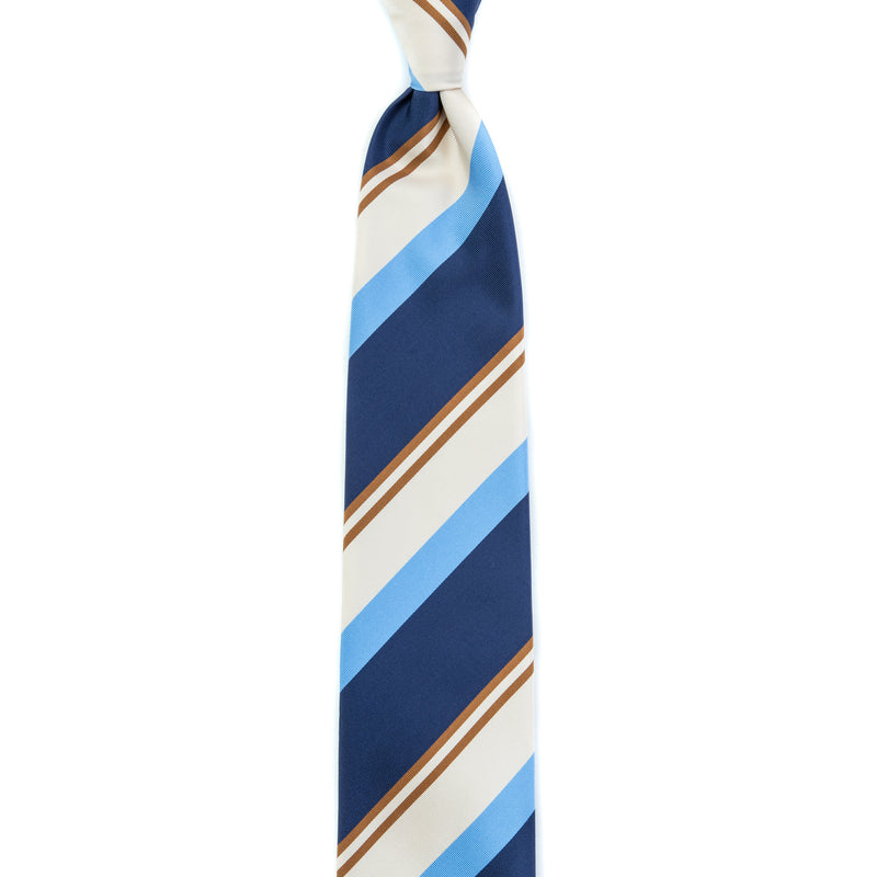3 FOLD TIE UNLINED  - PURE SILK - ITALIAN REGIMENTAL