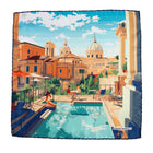 Silk Pocket Square Roma hand  stitched edges