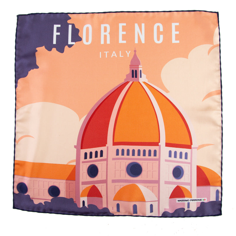 Silk Pocket Square  Firenze  hand  stitched edges