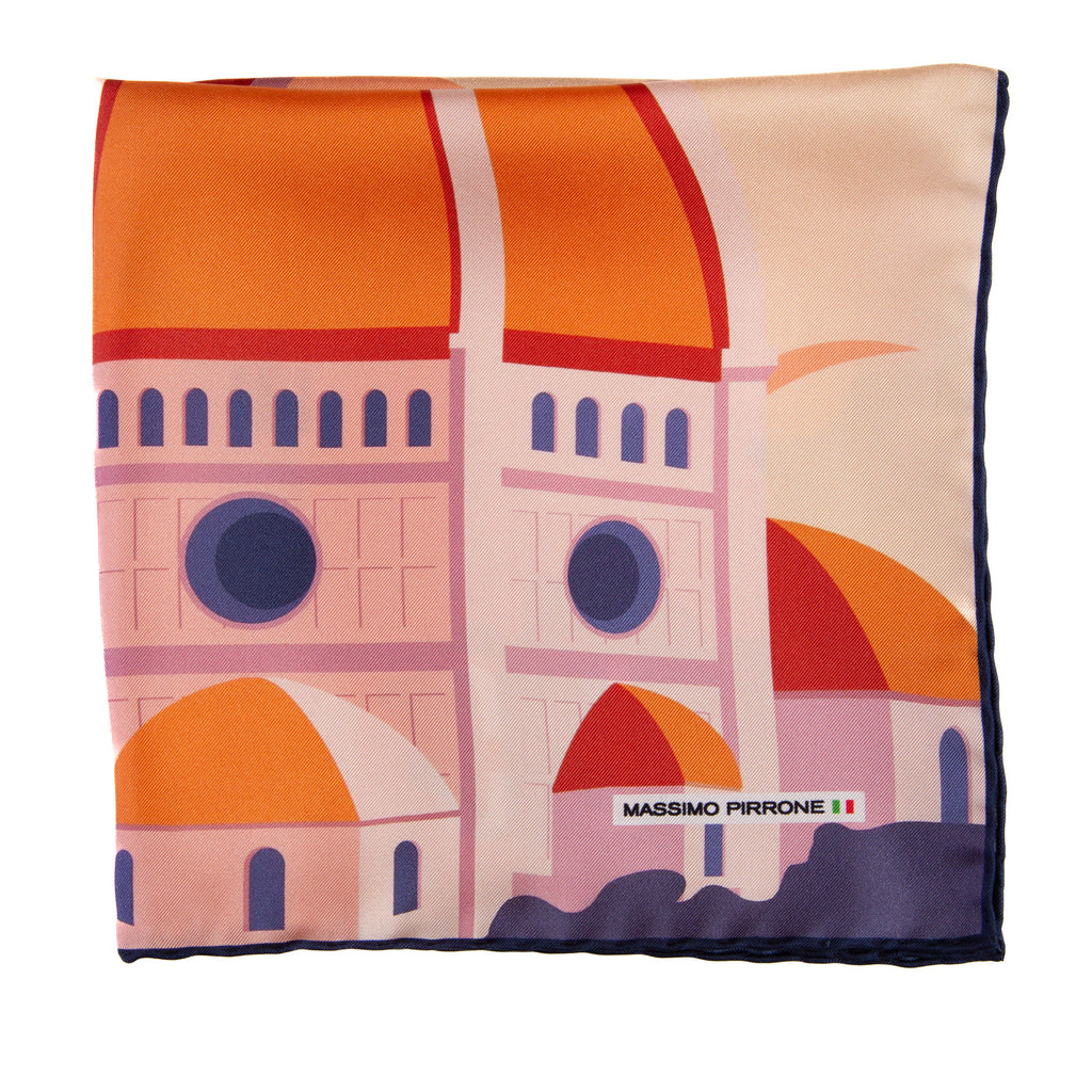 Silk Pocket Square  Firenze  hand  stitched edges
