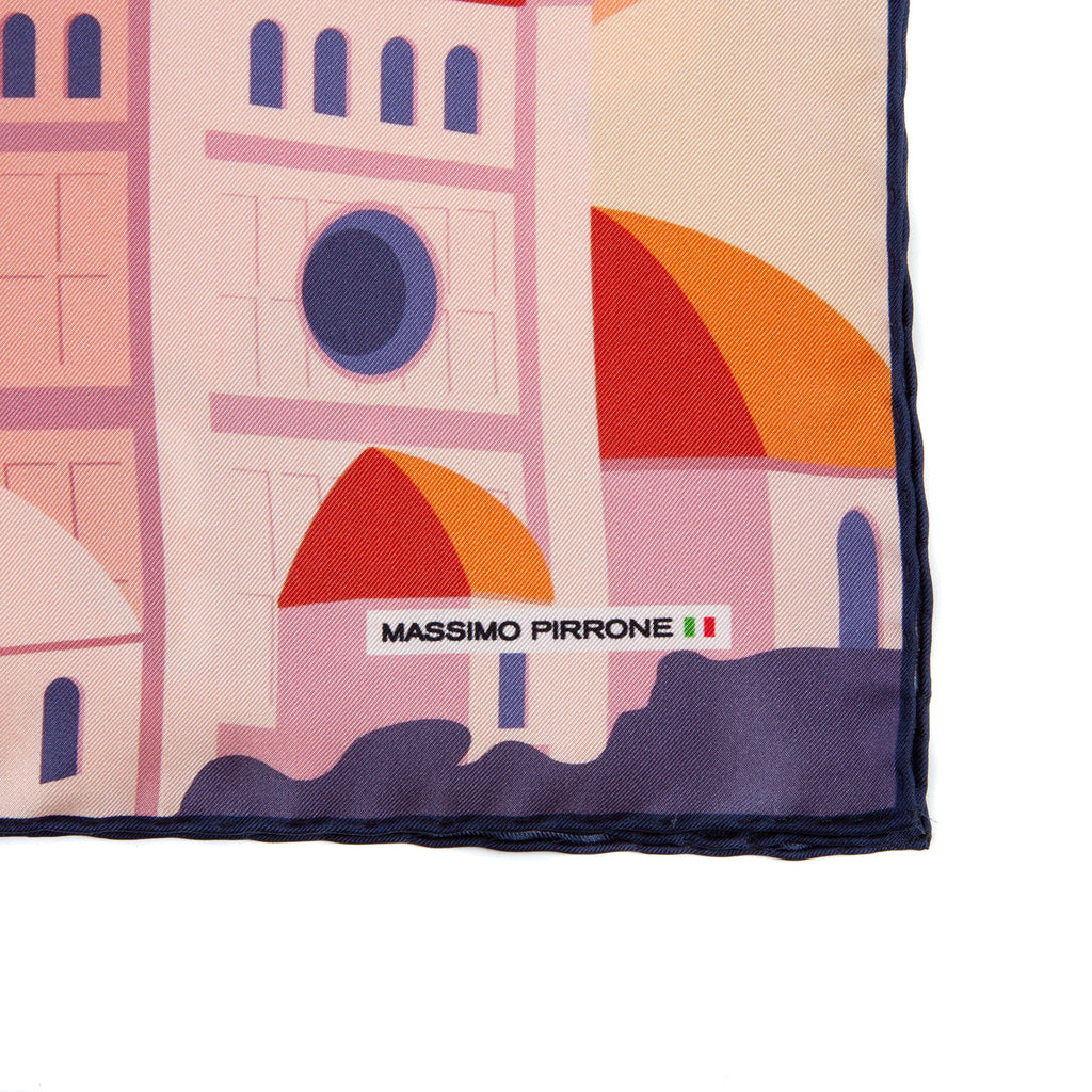 Silk Pocket Square  Firenze  hand  stitched edges