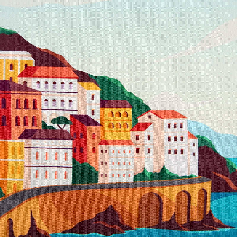 Silk Pocket Square  Amalfi  hand  stitched edges