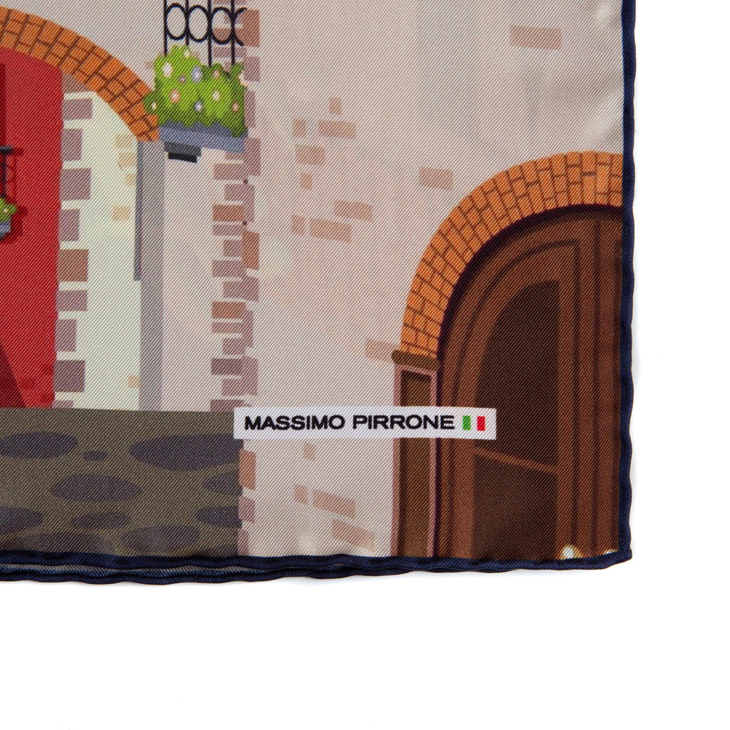 Silk Pocket Square  Chianti  hand  stitched edges
