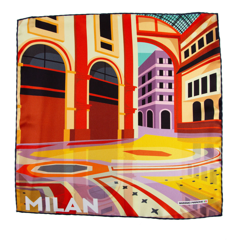 Silk Pocket Square  Milano hand  stitched edges