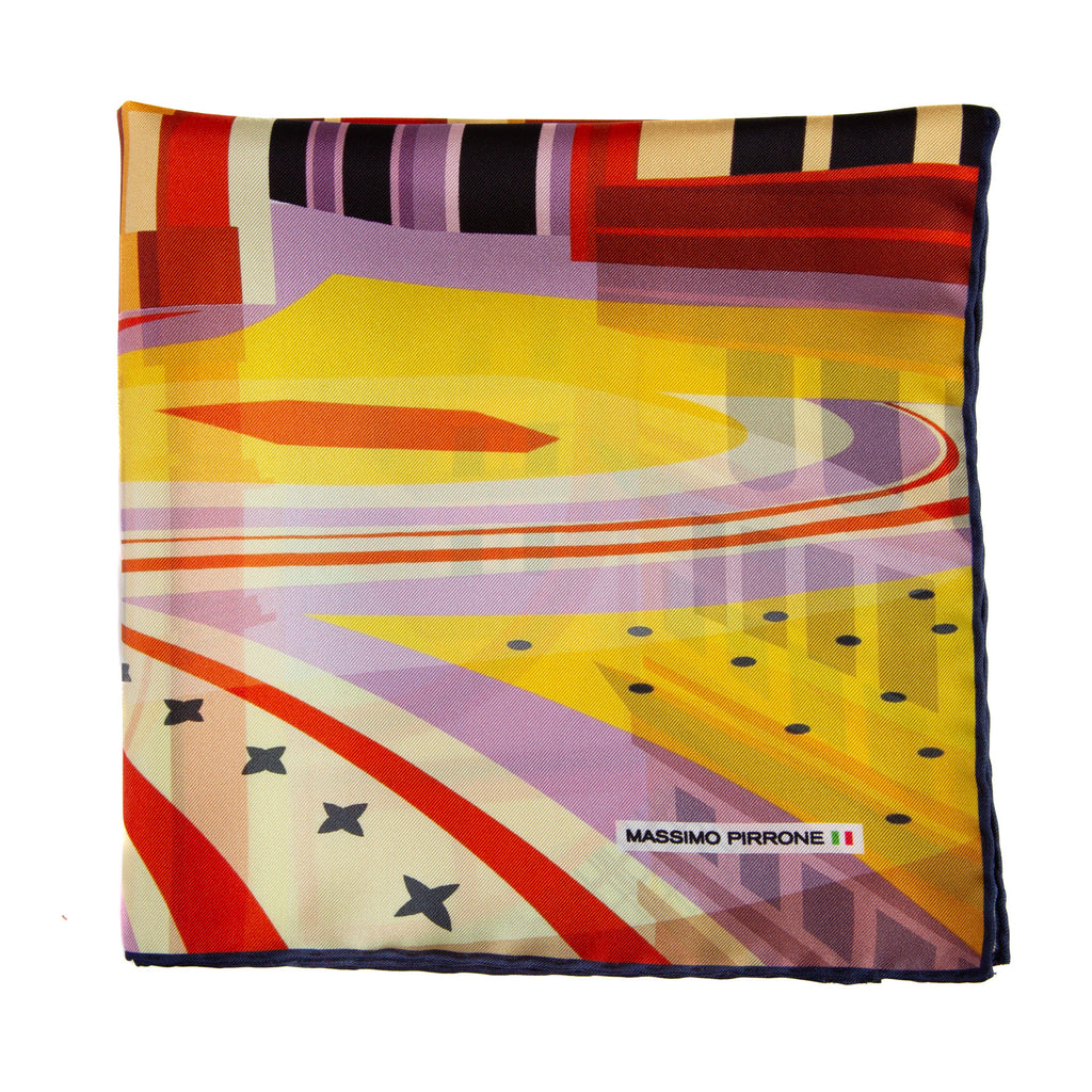 Silk Pocket Square  Milano hand  stitched edges