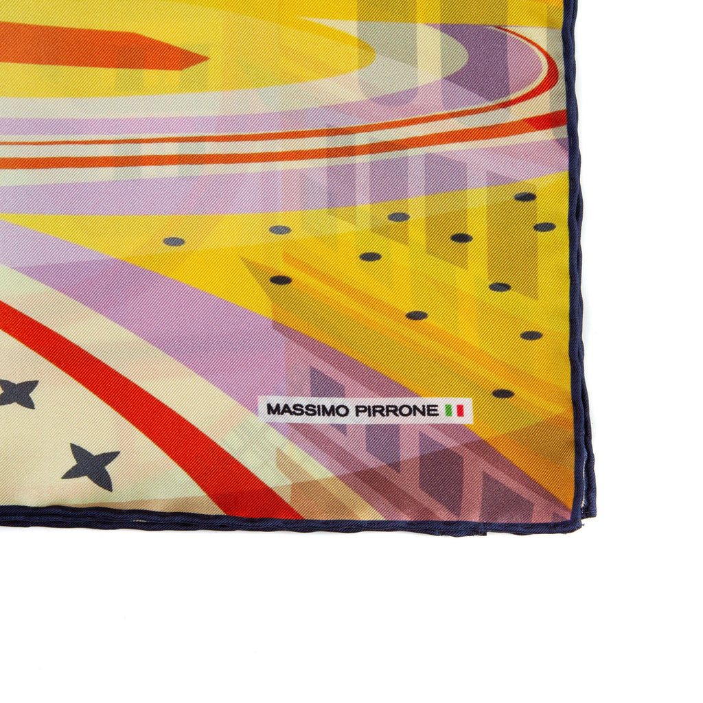 Silk Pocket Square  Milano hand  stitched edges