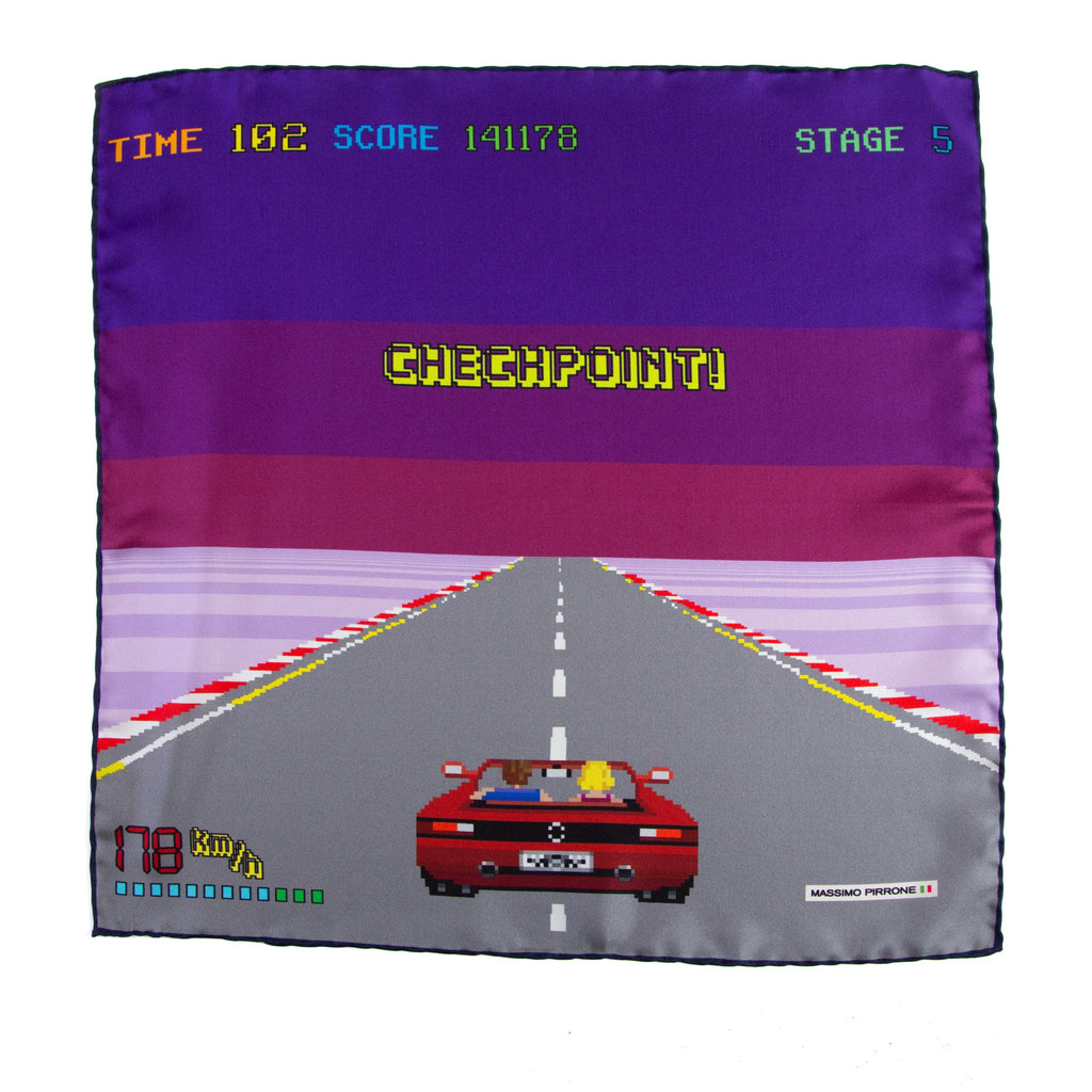 Silk Pocket Square  outrun87  hand  stitched edges