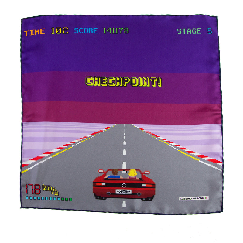 Silk Pocket Square  outrun87  hand  stitched edges
