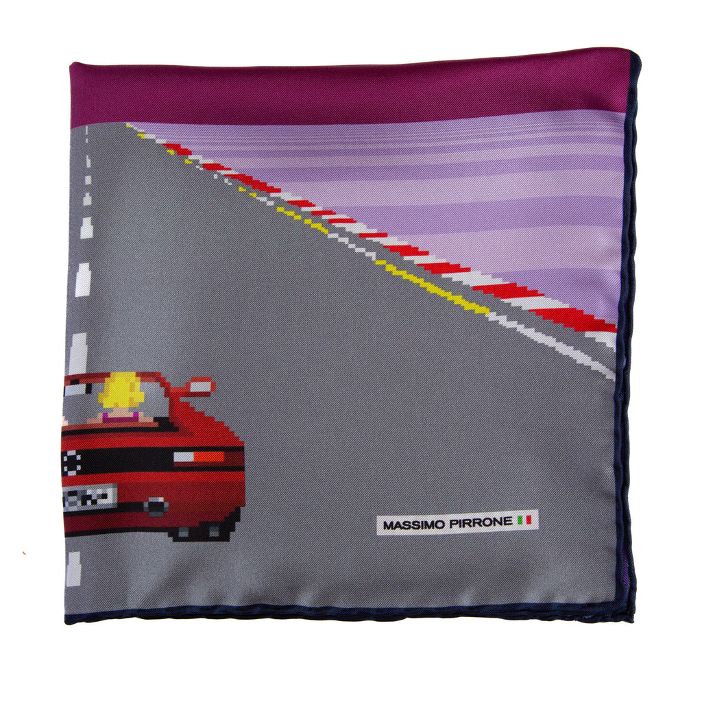 Silk Pocket Square  outrun87  hand  stitched edges