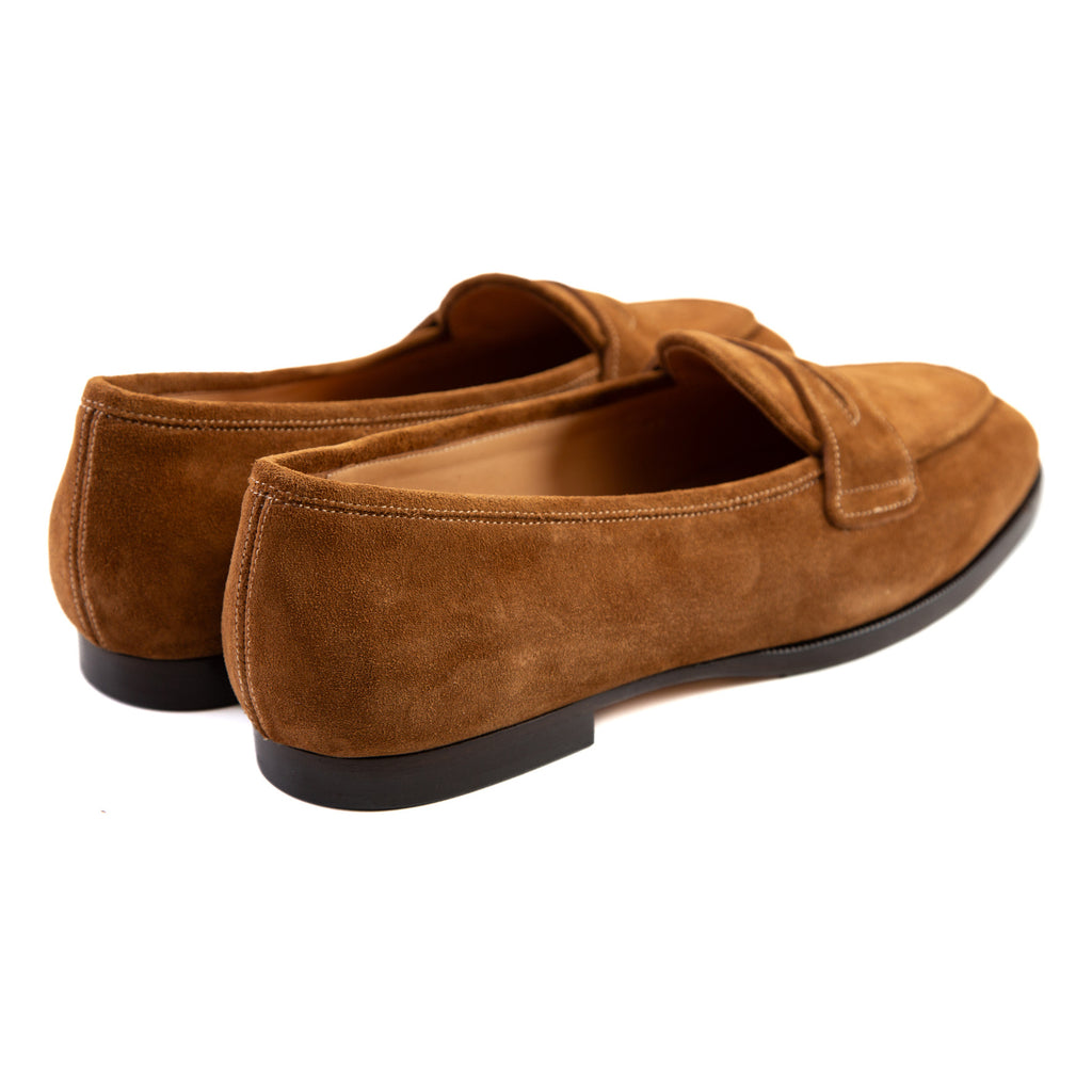 Shoes Penny Loafer suede  - Color tabacco  - Iconic Giulio  - Made in Italy