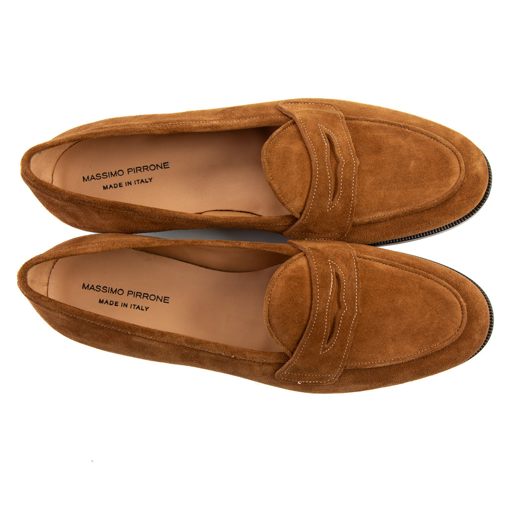 Shoes Penny Loafer suede  - Color tabacco  - Iconic Giulio  - Made in Italy