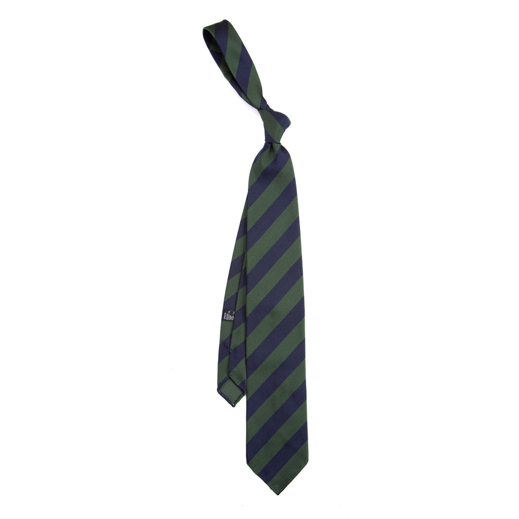 3 FOLD TIE UNLINED  - REGIMENTAL  -  PURE SILK