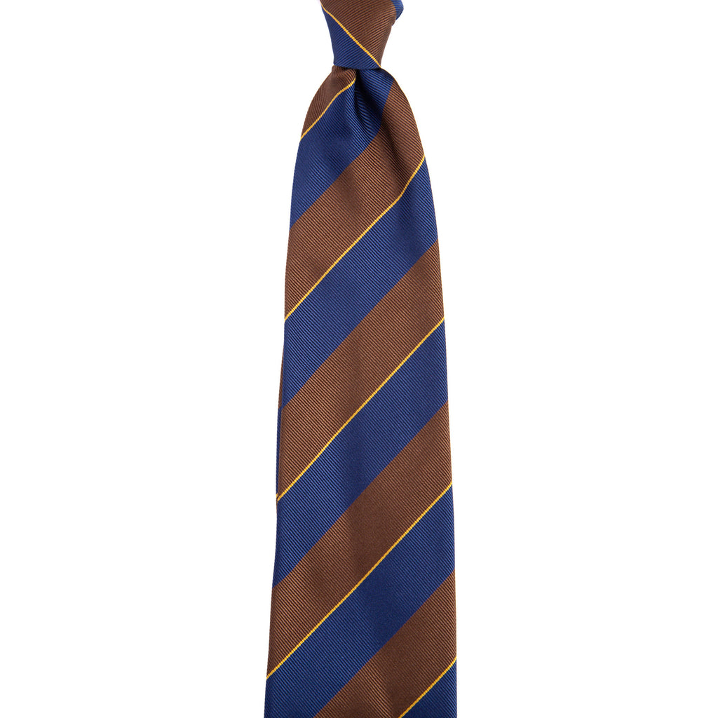 3 FOLD TIE UNLINED  - REGIMENTAL  -  PURE SILK