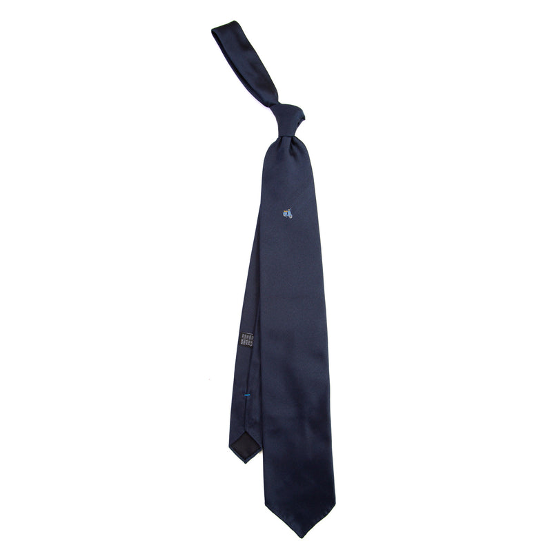 3 FOLD TIE UNLINED  - OLD VESPA PX BLU -  PURE SILK