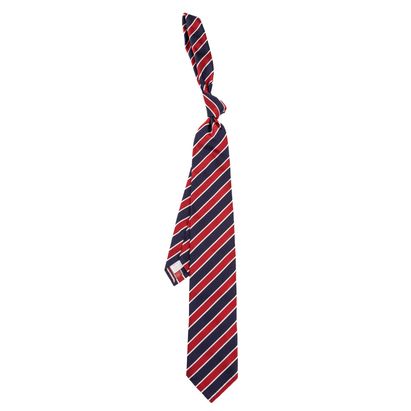3 FOLD TIE UNLINED  REGIMENTAL  - PURE SILK -  HANDMADE IN ITALY