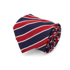 3 FOLD TIE UNLINED  REGIMENTAL  - PURE SILK -  HANDMADE IN ITALY
