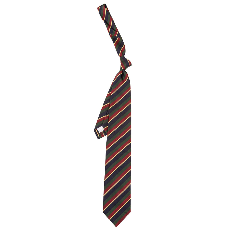 3 FOLD TIE UNLINED  REGIMENTAL  - PURE SILK -  HANDMADE IN ITALY
