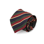 3 FOLD TIE UNLINED  REGIMENTAL  - PURE SILK -  HANDMADE IN ITALY