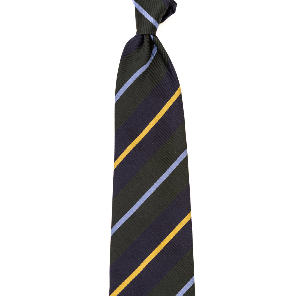 3 FOLD TIE UNLINED  REGIMENTAL  - PURE SILK -  HANDMADE IN ITALY