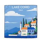 Silk Pocket Square Lago di Como hand stiched edges