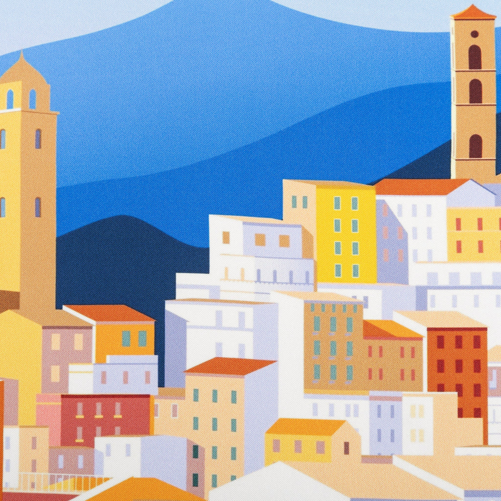 Silk Pocket Square Basilicata hand stiched edges