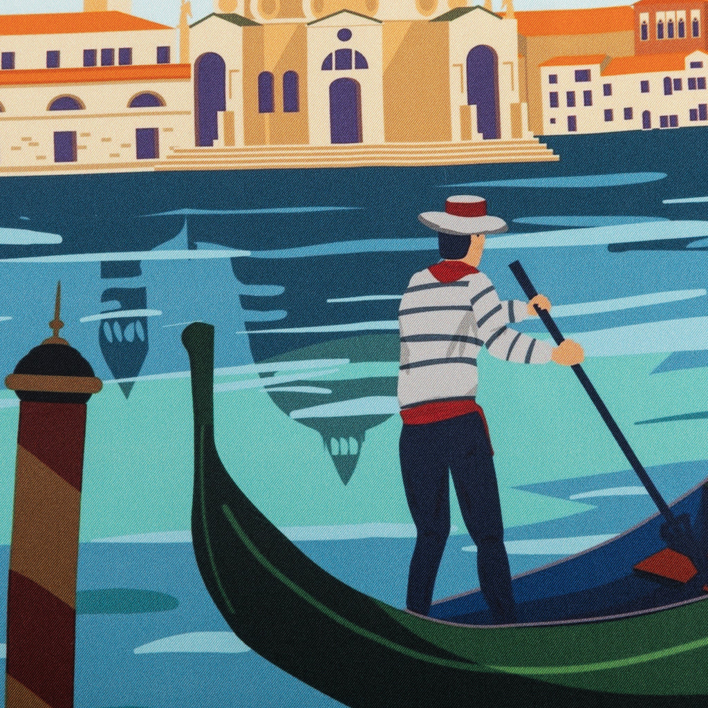 Silk Pocket Square bella Venezia  hand stiched edges