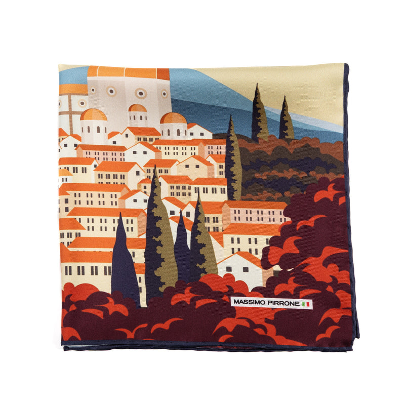Silk Pocket Square Firenze hand stiched edges