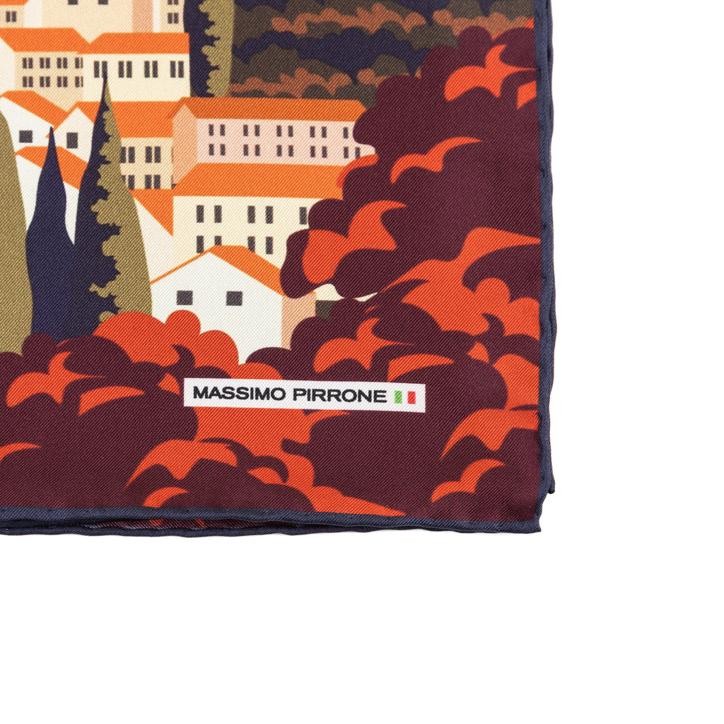 Silk Pocket Square Firenze hand stiched edges
