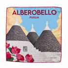 Silk Pocket Square Alberobello Puglia  hand stiched edges