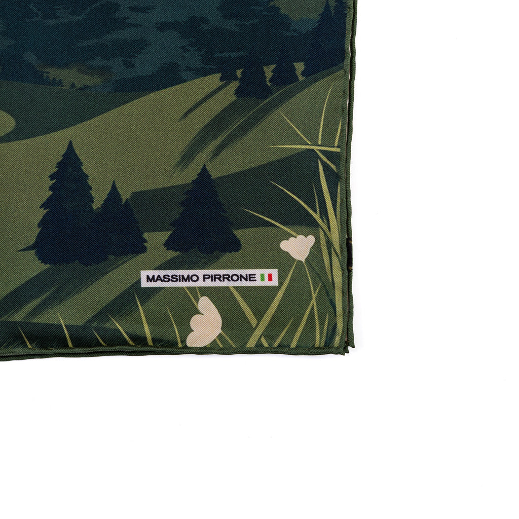Silk Pocket Square Dolomiti hand stiched edges
