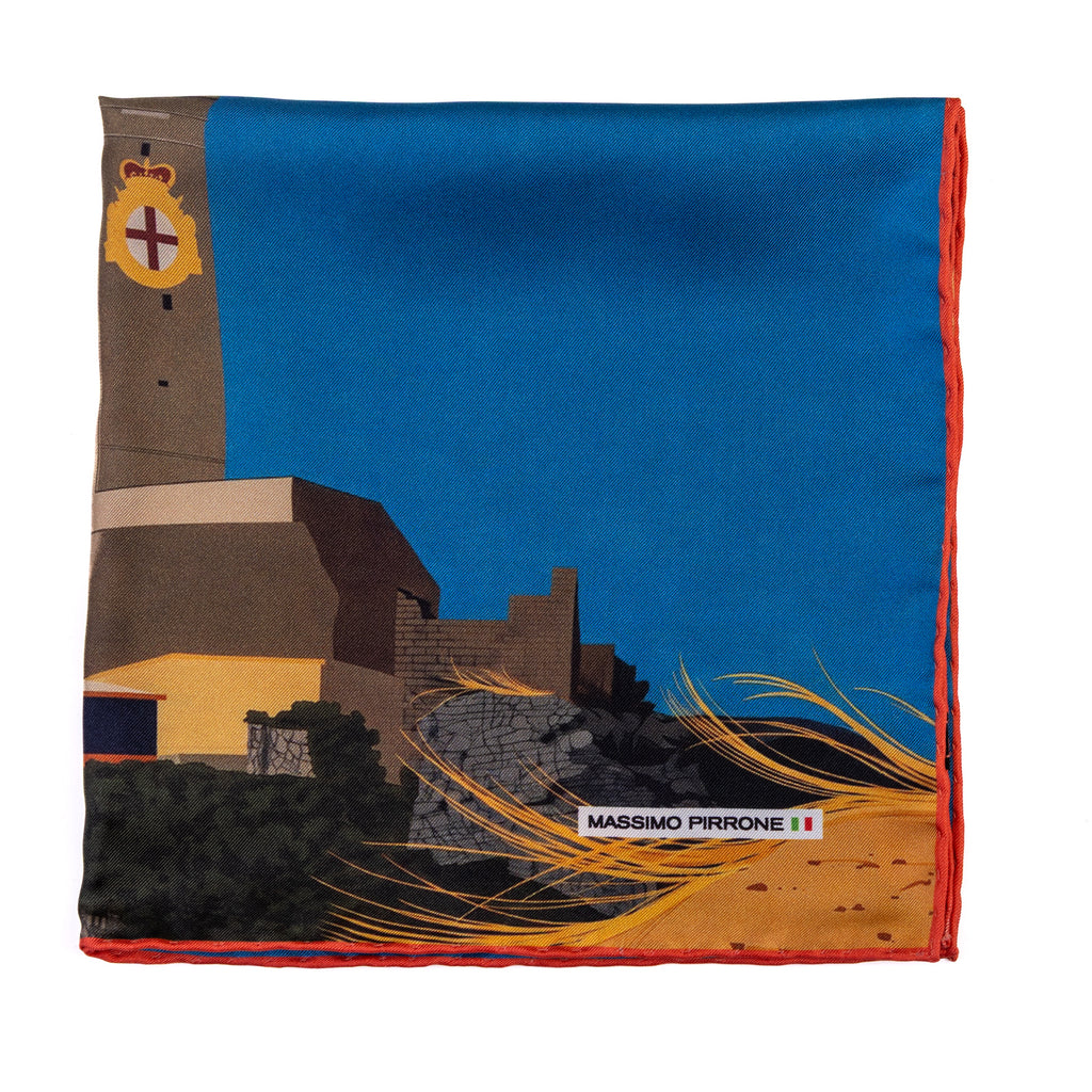 Silk Pocket Square Genova hand stiched edges