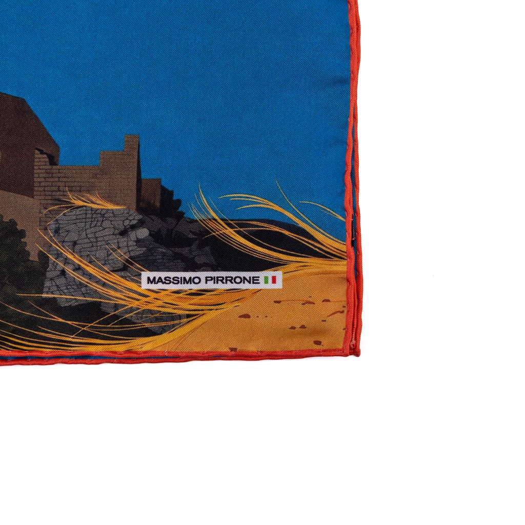Silk Pocket Square Genova hand stiched edges