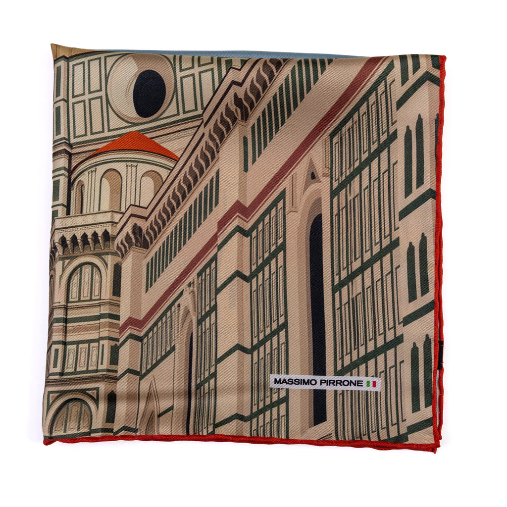 Silk Pocket Square Firenze hand stiched edges