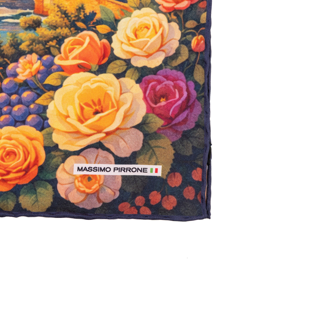 Silk Pocket Square Verona  hand stiched edges