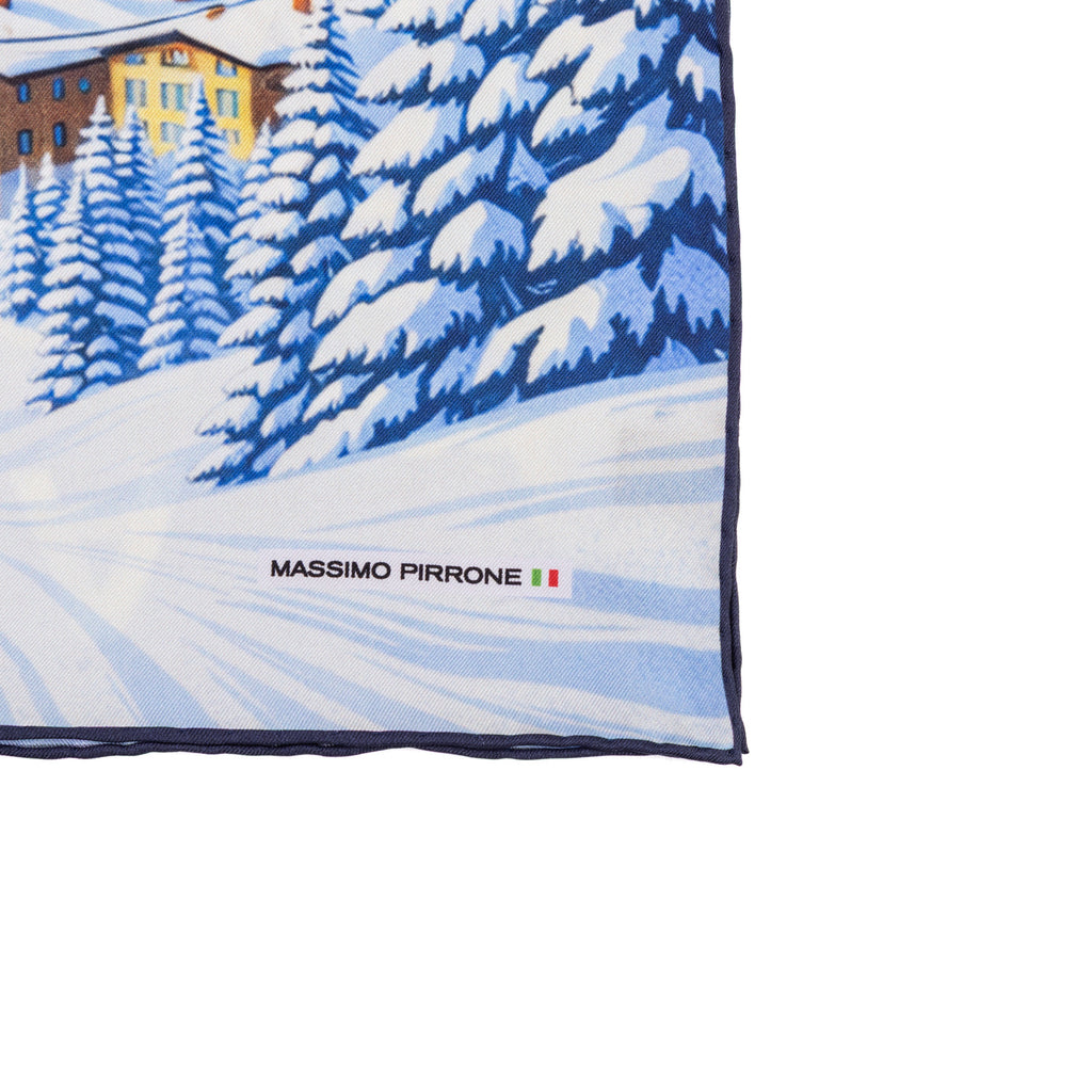 Silk Pocket Square Cortina  hand stiched edges