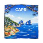 Silk Pocket Square Capri hand stiched edges