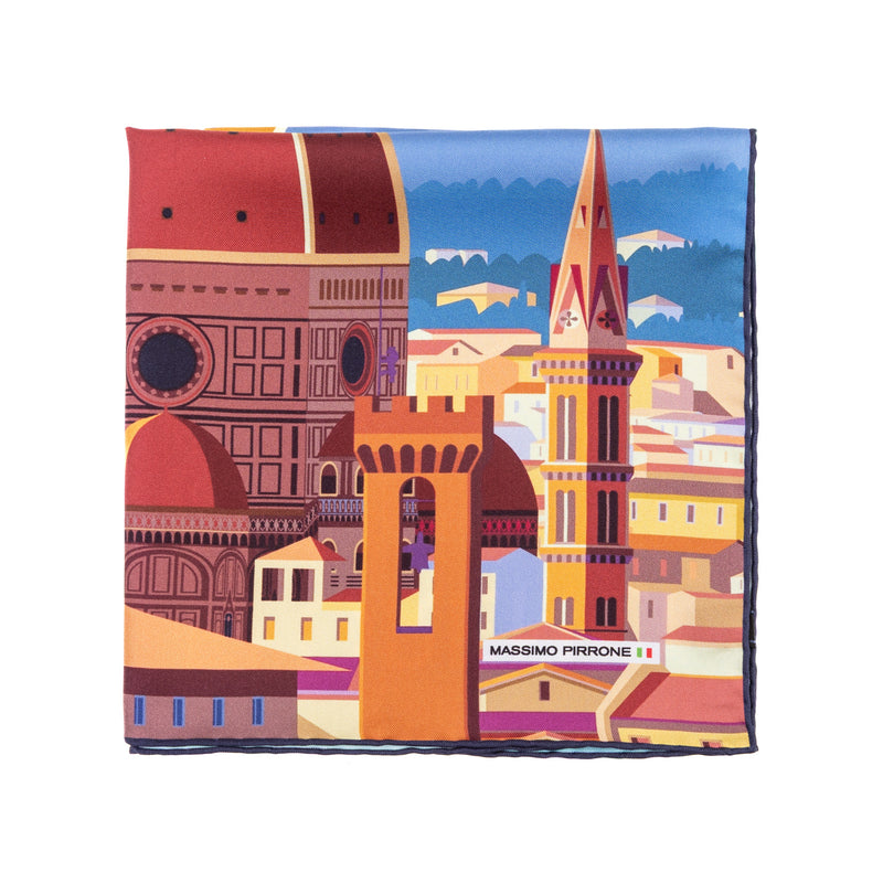 Silk Pocket Square Firenze hand stiched edges