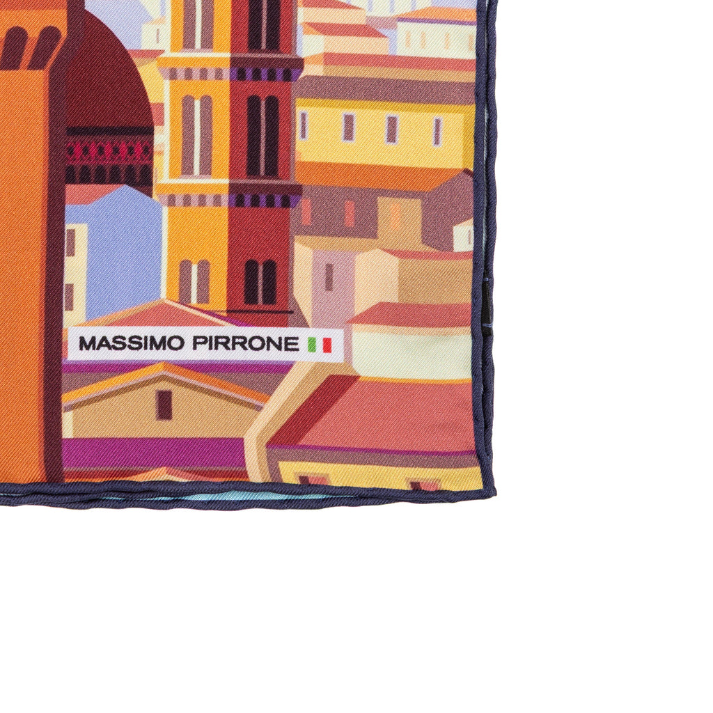 Silk Pocket Square Firenze hand stiched edges
