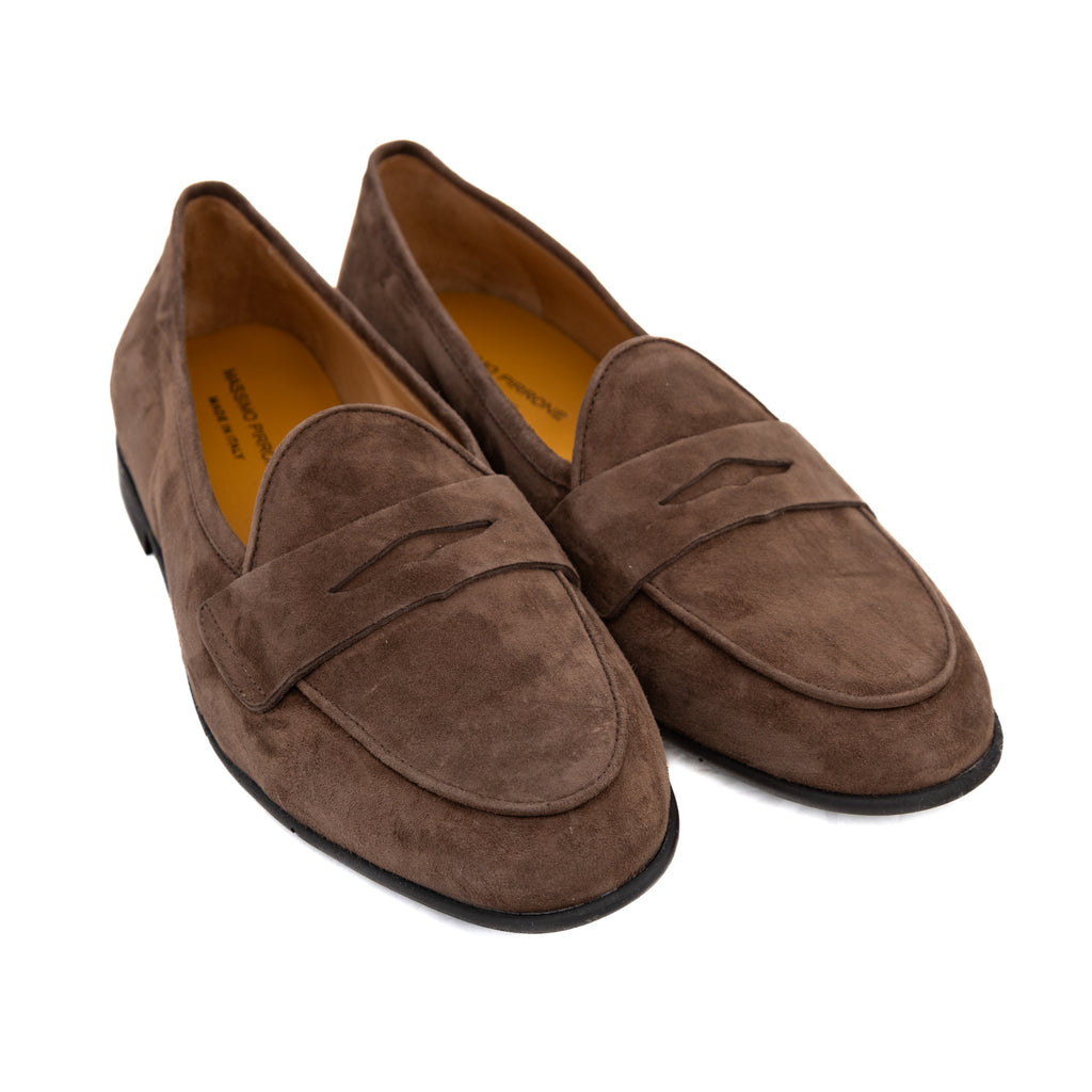 Shoes Penny Loafer - camoscio marrone chiaro  Iconic Giulio   - made in italy
