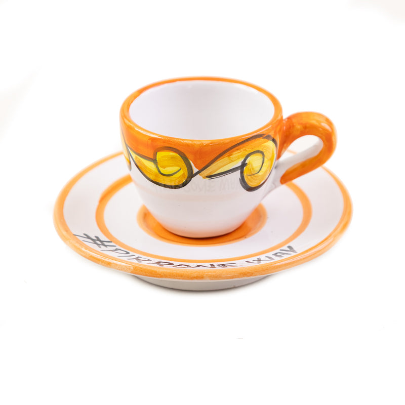 Pirroneway coffee Ristretto cup Arancio Tramonto Otranto