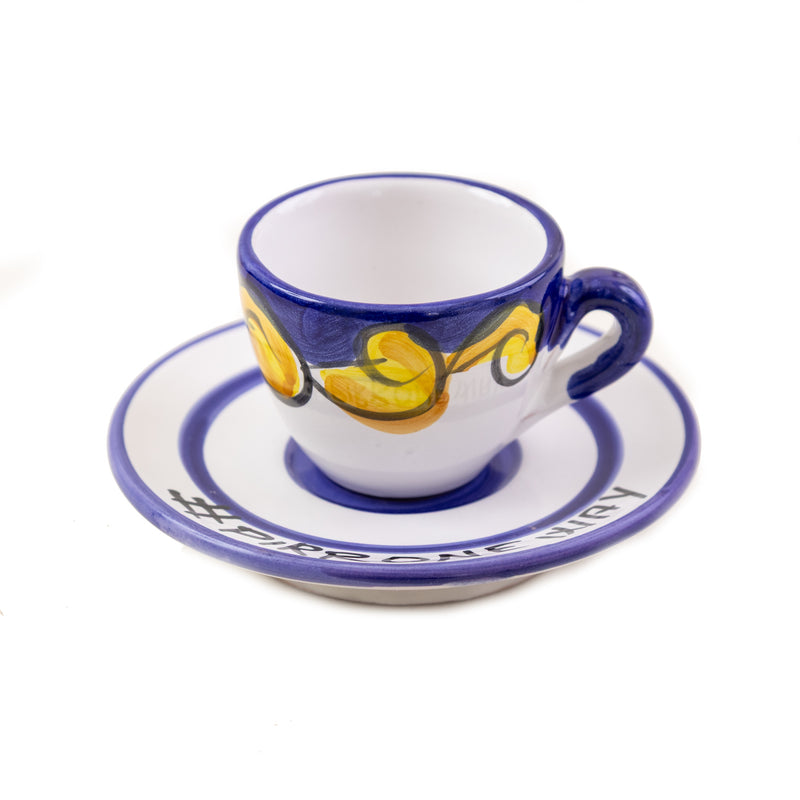 Pirroneway coffee Ristretto cup blu Riviera Salento