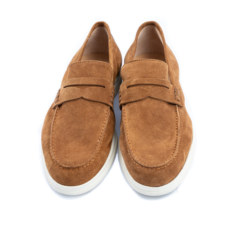 Shoes Moccasino unlined  suede tabacco  - made in italy