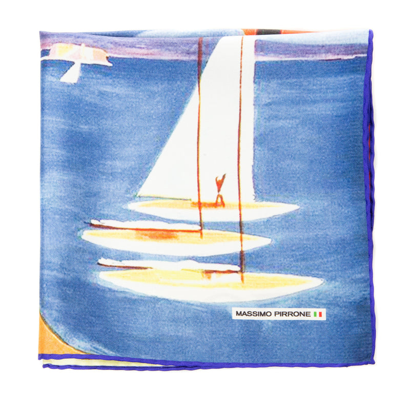 Silk Pocket Square hand  stitched edges
