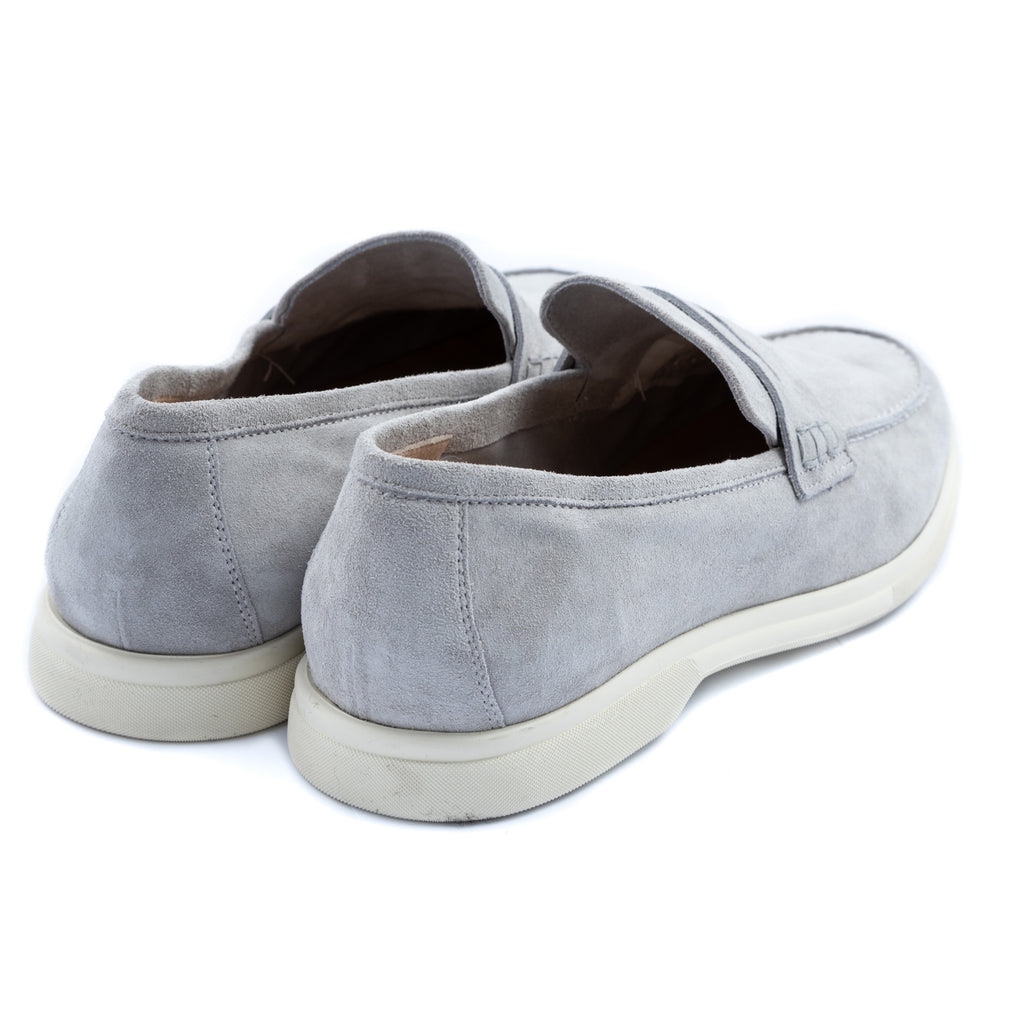 Shoes Moccasino unlined  suede light grey  - made in italy